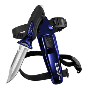 TUSA X-Pert II Dive Knife Drop Point FK-910 Cobalt Blue