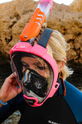 Ocean Reef Aria QR Full Face Snorkeling Mask Pink M/L