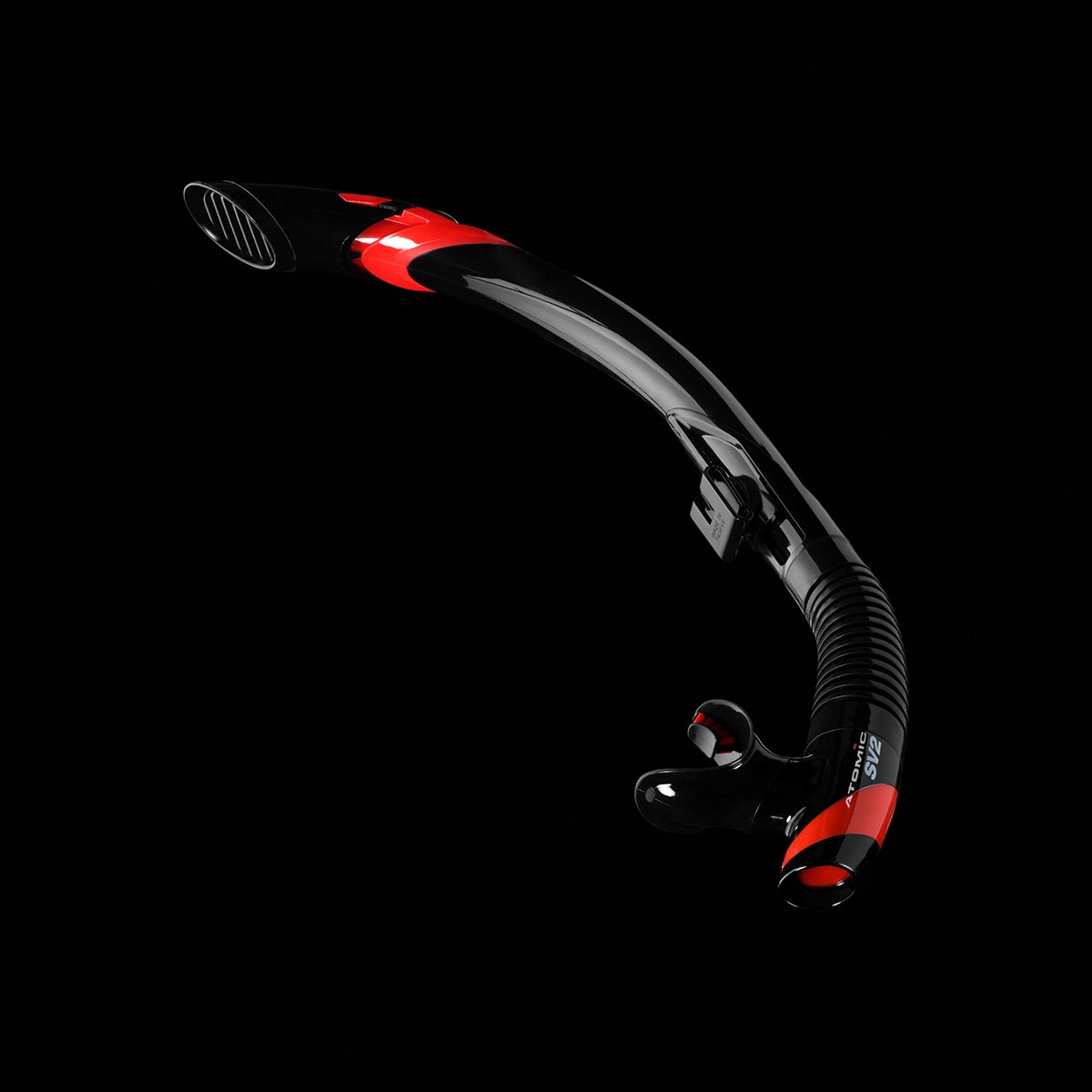 Atomic Aquatics SV2 Semi-Dry Flex Snorkel Black/Red