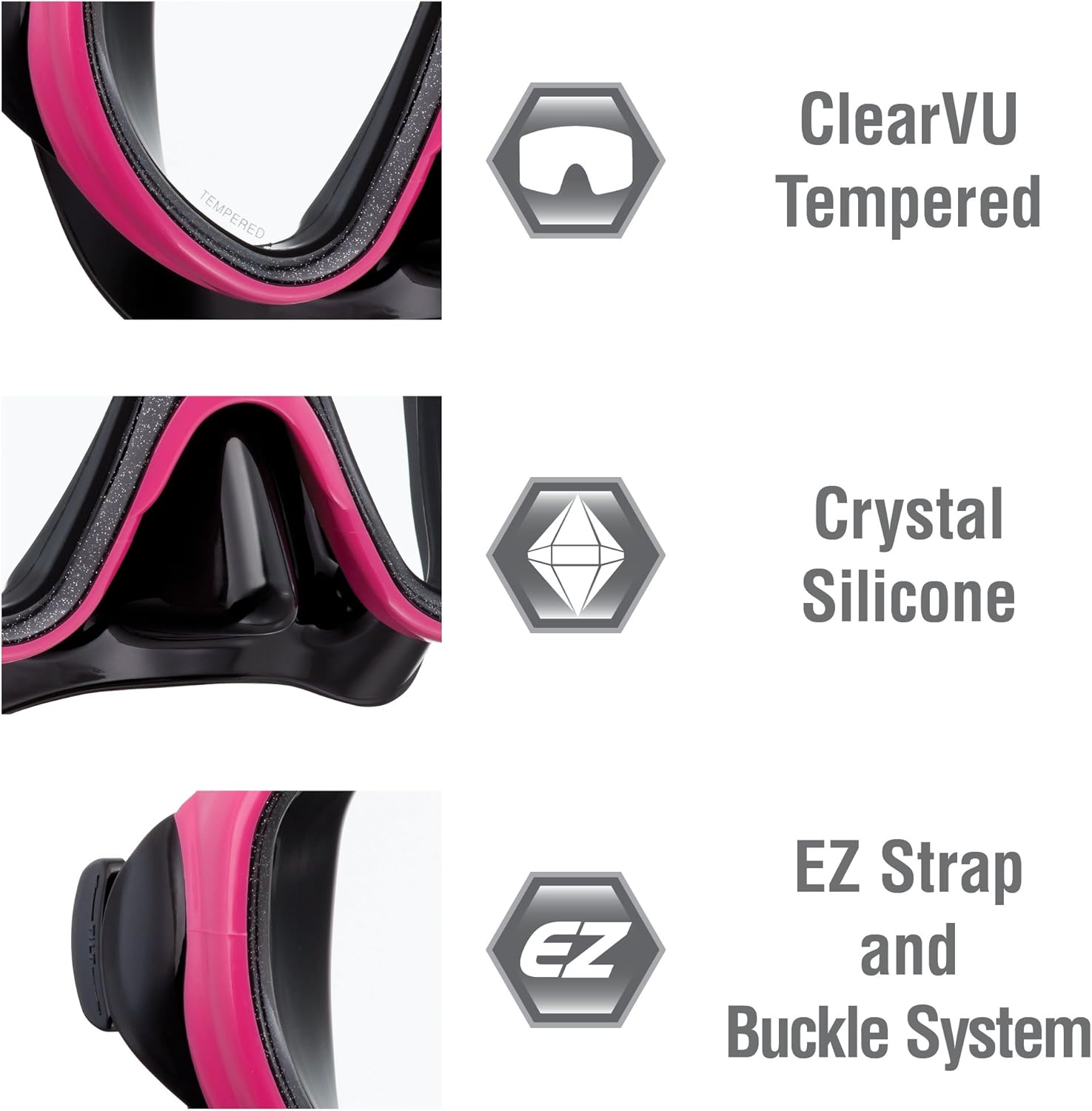 TUSA Serene Adult Travel Set Black/Pink Medium